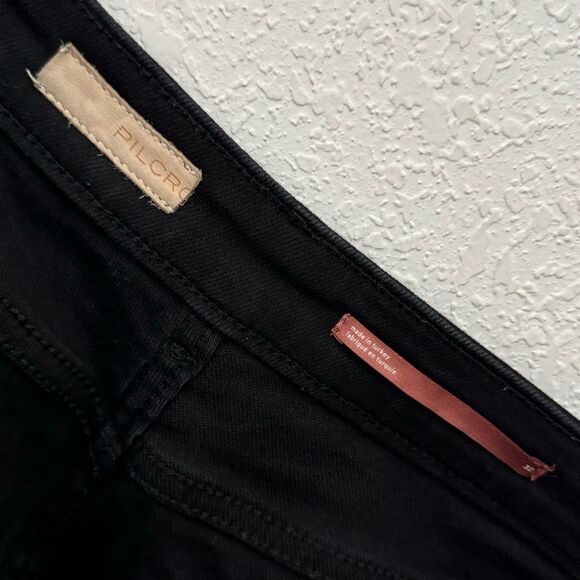 PILCRO Anthropologie The Icon Low Rise Flare Jeans in Black Wash Size 32 - Picture 11 of 13